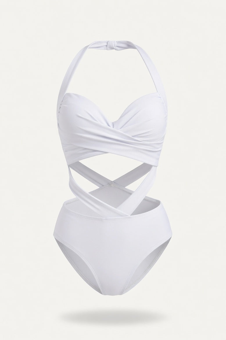 Underwire High Waist Bikini Set — White