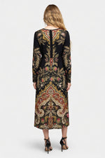 Printed Shirt Dress with Pockets — back view