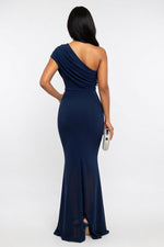 Off-Shoulder Column Maxi Dress — back view