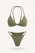 Solid Two-Piece Bikini — Dark Green