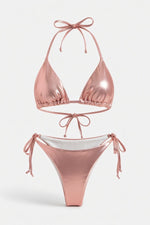 Lace-Up Bikini Set — Champagne