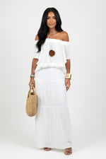 One-Shoulder Midi Dress — White