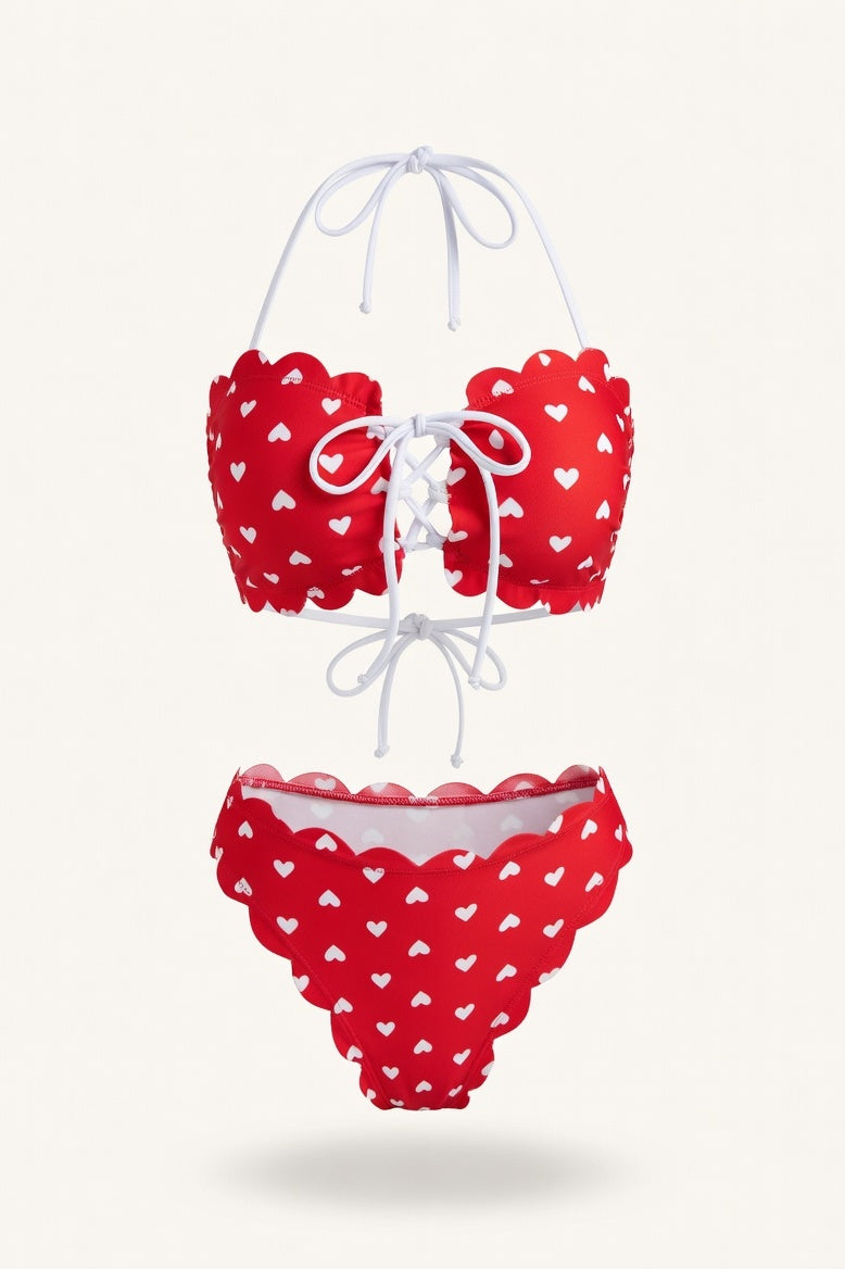 Printed Bikini Set — Red