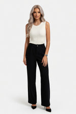Knitted Halter Top — Apricot