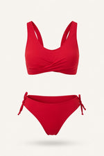Multi-Color Twist Bikini Set — Red