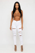 Ripped Pencil Jeans — front view