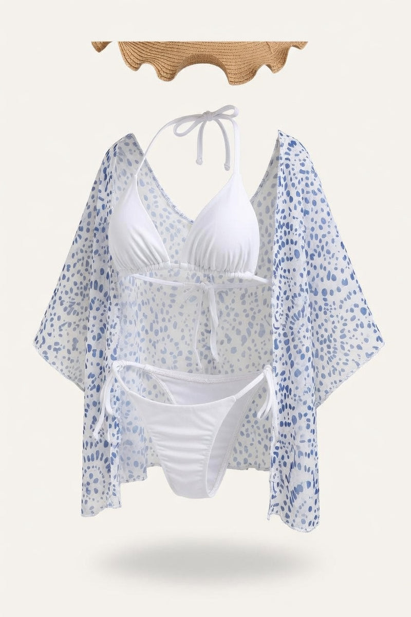 Dot Print Wrap Beach Dress — side view