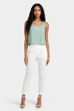 Cotton Linen Camisole Top — Pea Green