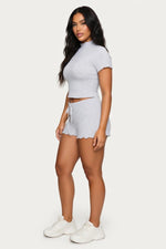 Modal Turtleneck Top & Shorts Co-ord — side view
