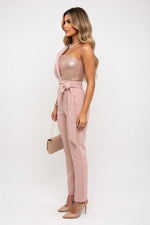 Sequin Sleeveless Jumpsuit — side view