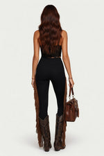 Tassel Flared Trousers — back view
