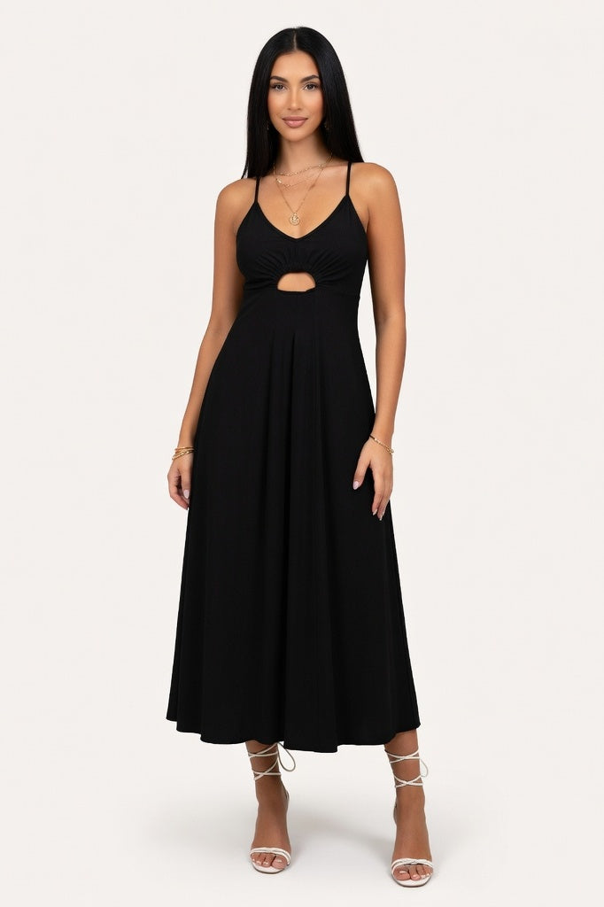 Halter Pocket Dress — Black
