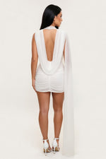 Mock Neck Mesh Bodycon Dress — back view
