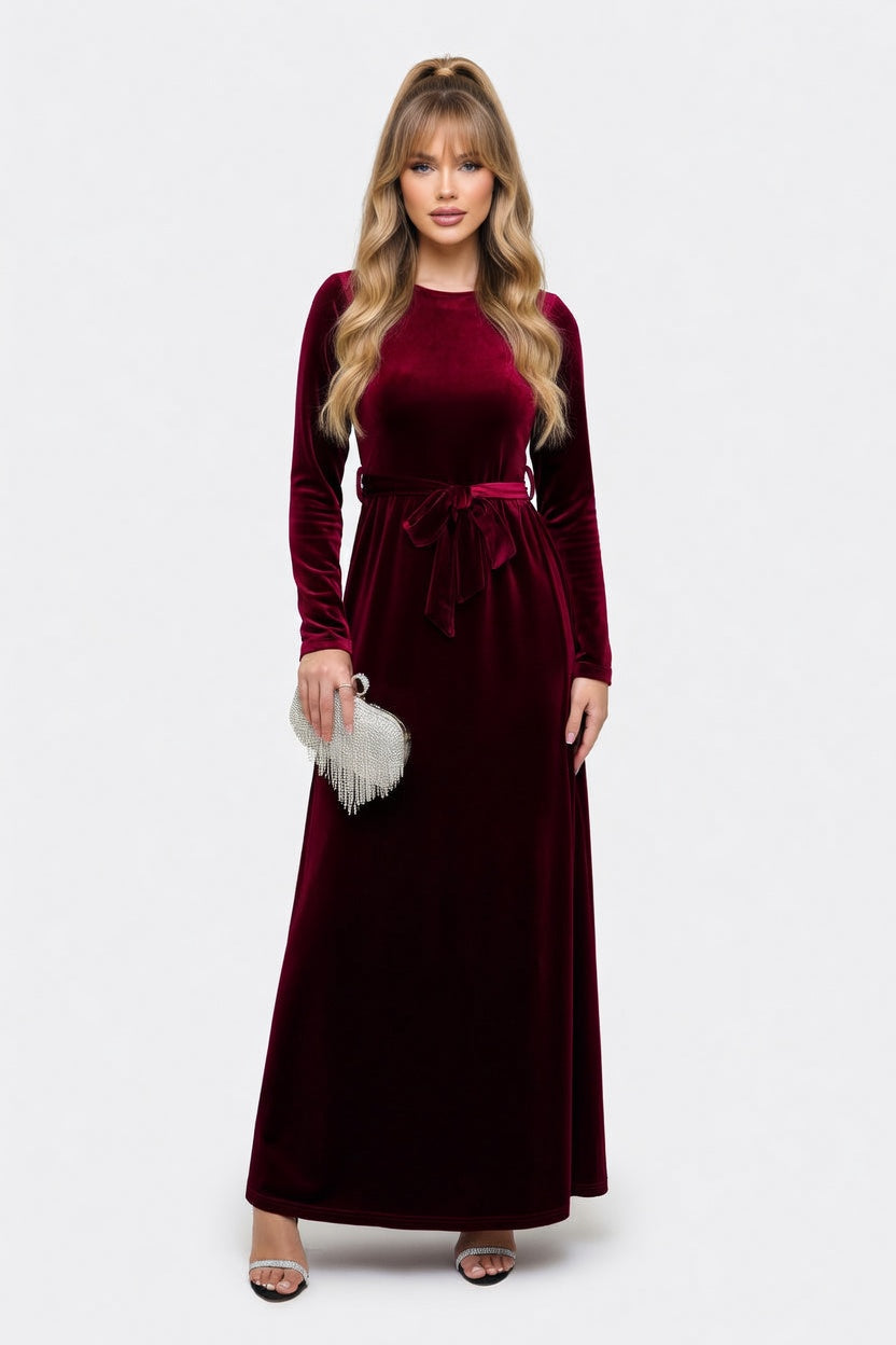 Velvet Maxi Dress — Dark Blue