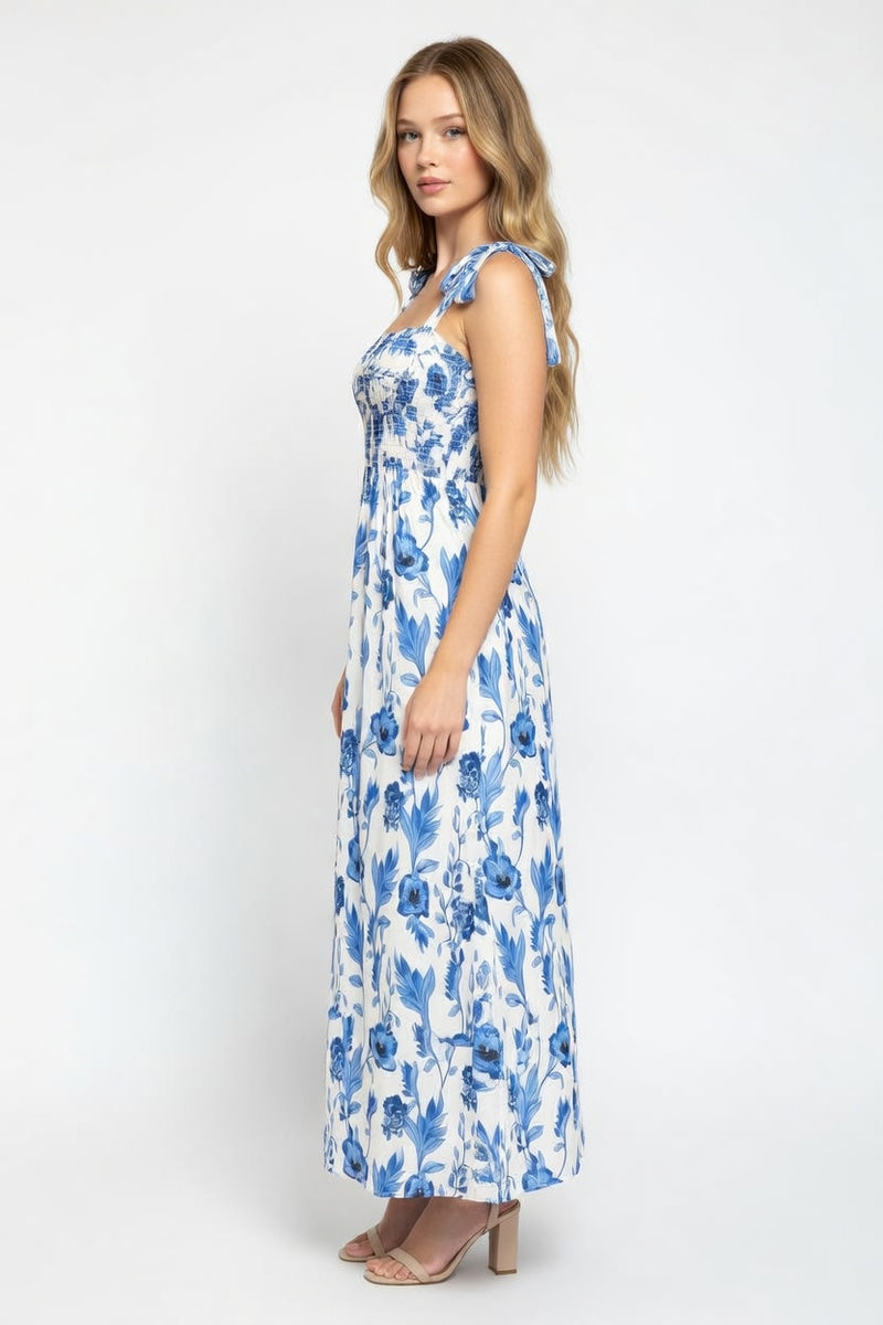 Printed Halter Maxi Dress — side view