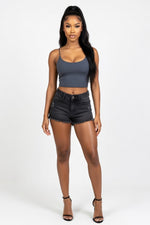 Backless Halter Top — Dark Grey