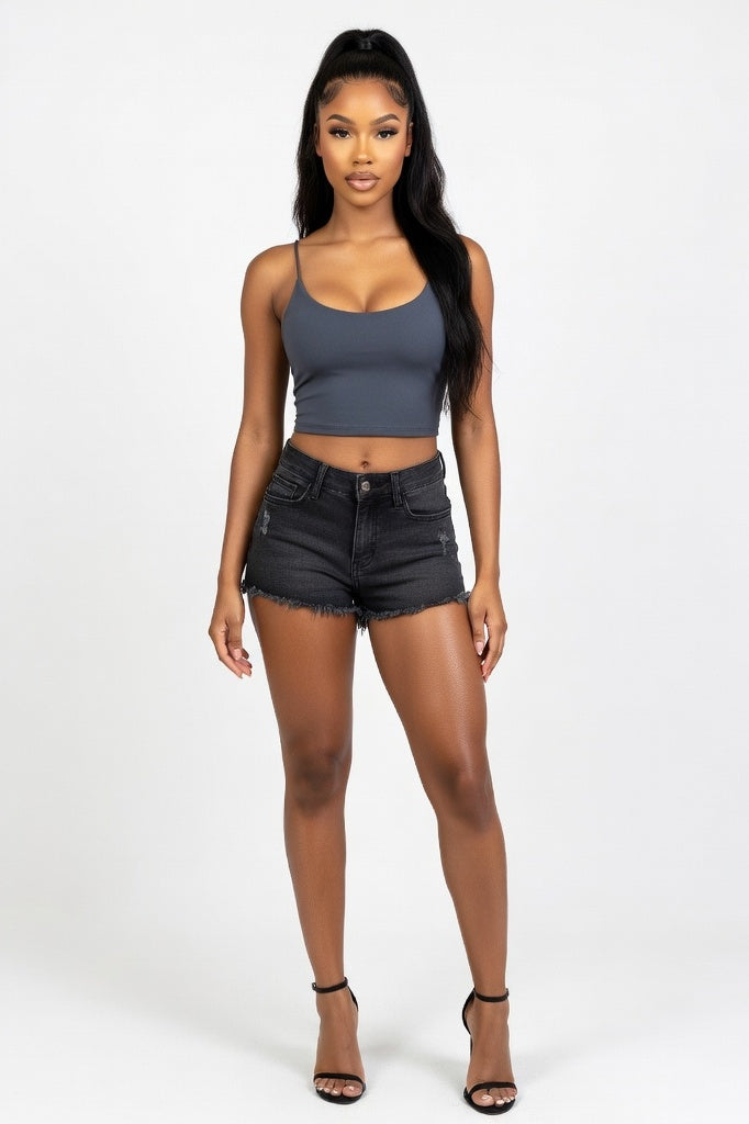 Backless Halter Top — Dark Grey