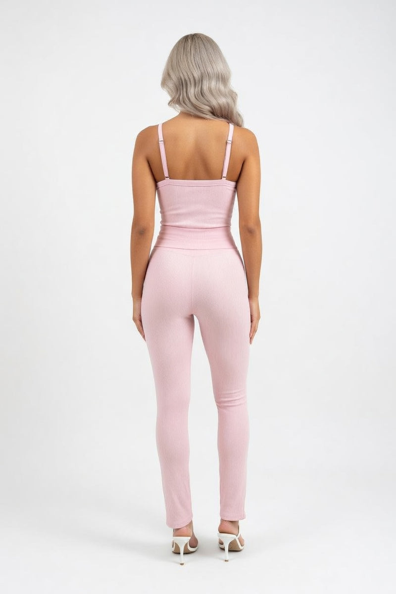 Halter Top Wide Leg Co-Ord Set — back view