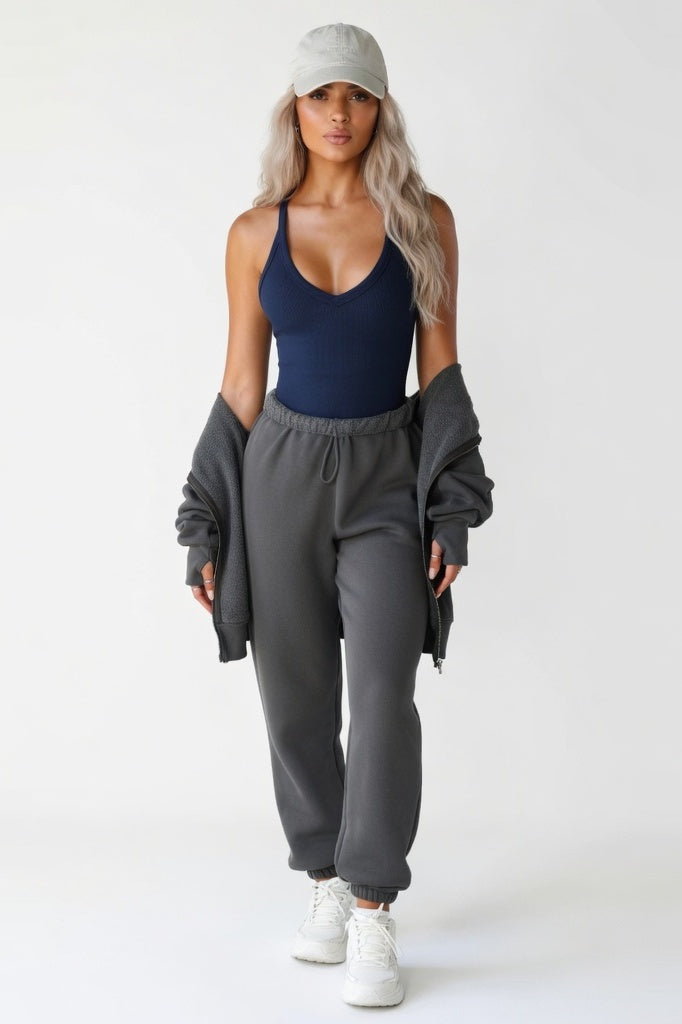 Ribbed Knit Vest — Navy Blue
