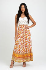 Cotton Front-Slit Maxi Skirt — White