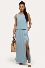 Modal Halter Midi Dress — Grey