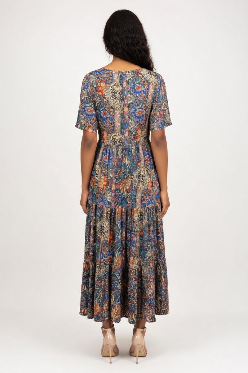 Printed Maxi Dress — back view