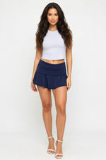 Pleated Tennis Skirt — Navy Blue