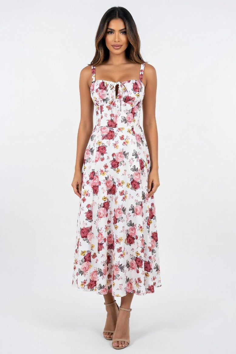 Printed Halter Maxi Dress — Dried Rose