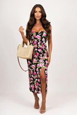Halter Slip Dress — Black