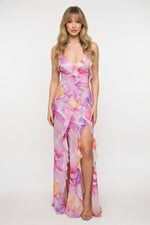 Halter Print Dress — front view