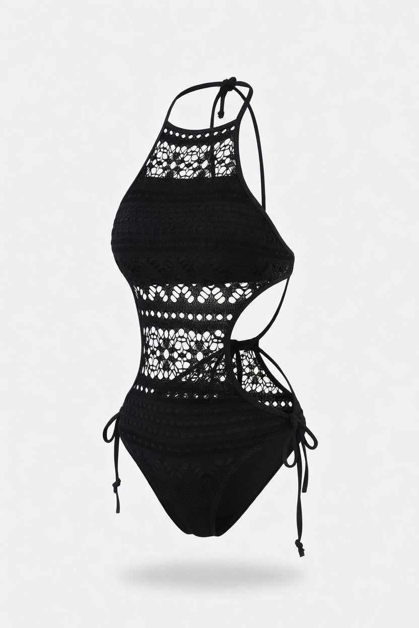 Lace Cut-Out Swimsuit — front view