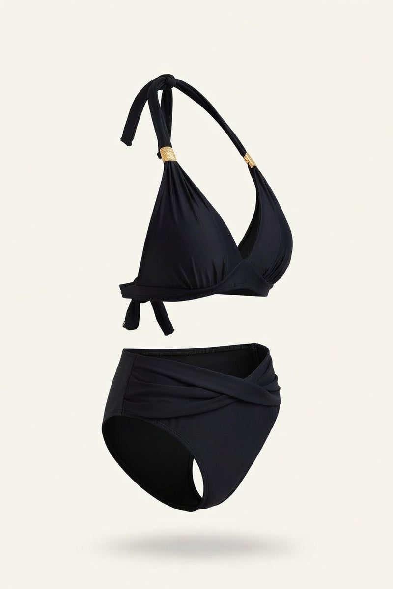 Halter Push-Up Split Swimsuit — side view