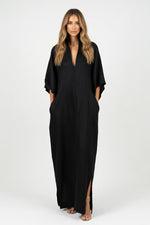 V-Neck Midi Dress — front view