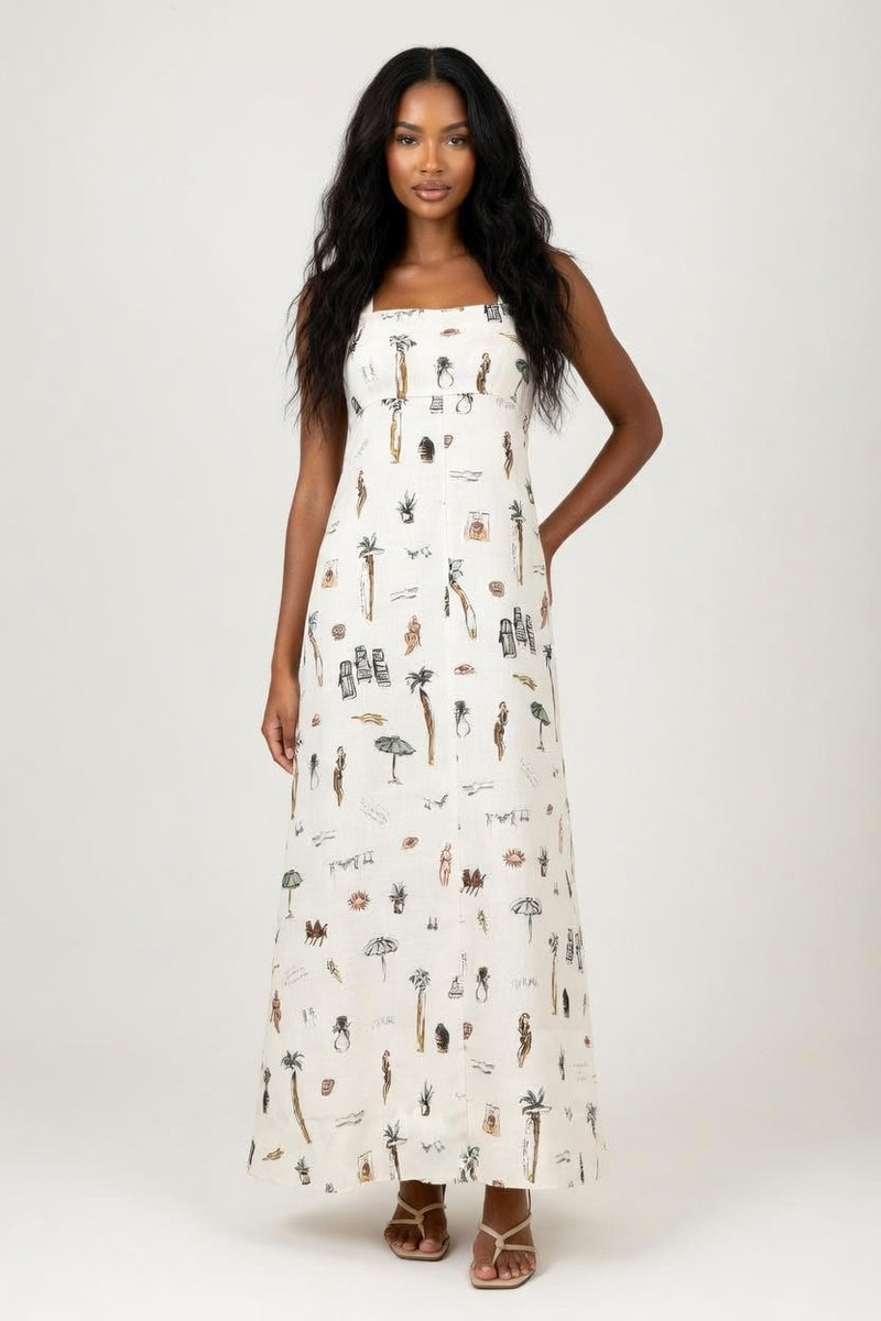 Printed Swing Dress — front view