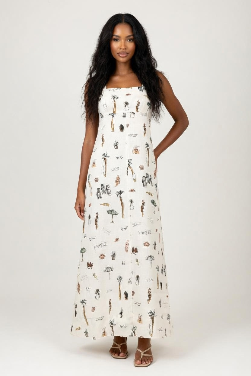 Printed Swing Dress — front view