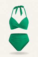 Structured Triangle Bikini Set — Grass Green