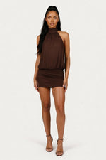 Halter Backless Bodycon Dress — front view