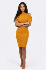 Halter Neck Bodycon Midi — Earth Yellow