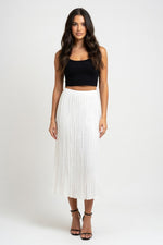 Pleated A-Line Skirt — White