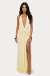 Deep V Halter Maxi Dress