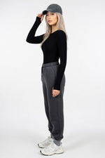 Ribbed Long Sleeve Fitted Top — side view