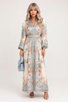 Printed V-Neck Swing Dress