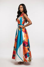 Printed Satin Dress — side view