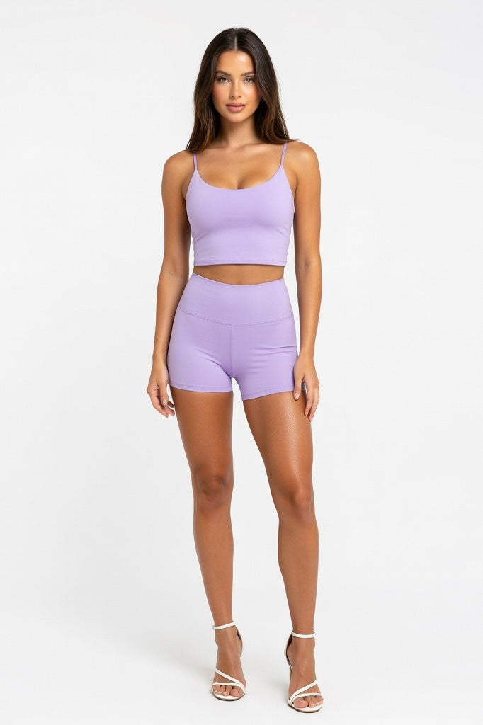 Backless Halter Top — Light Purple