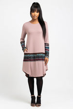 Printed Long Sleeve Midi Dress — Lotus Classic Print