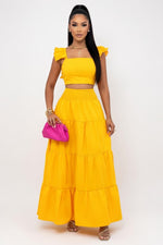Camisole Top & Mini Skirt Co-ord Set — Yellow