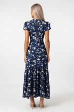 Printed Cut-Out Midi Dress — back view
