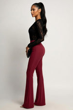 High-Waisted Flare Trousers — side view