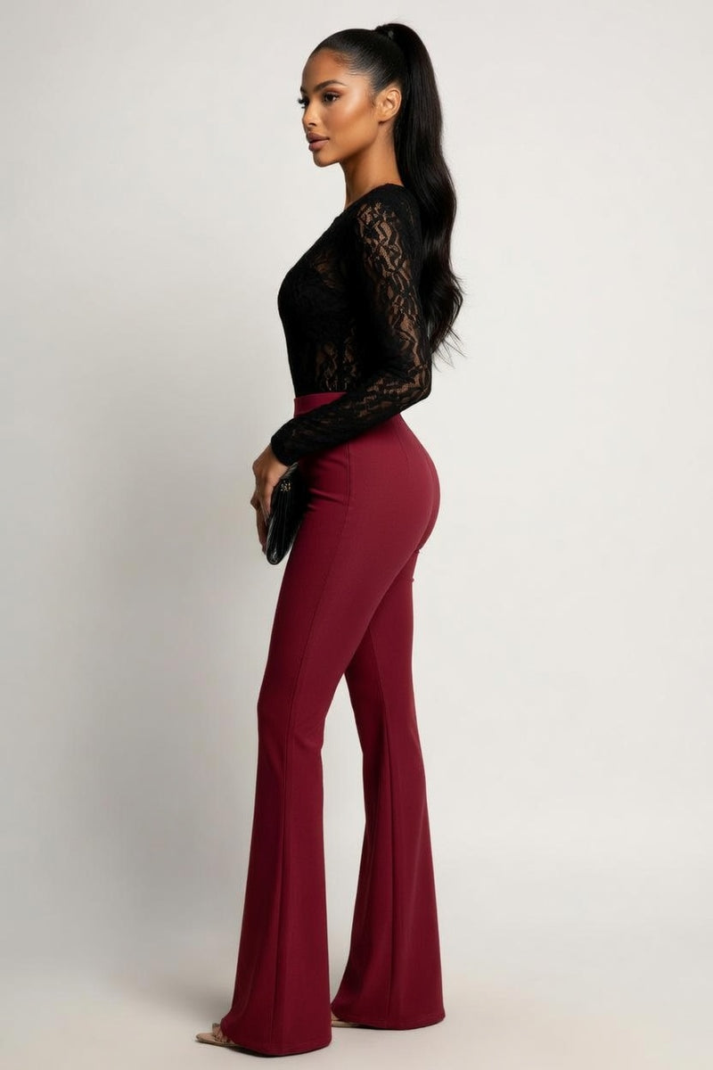High-Waisted Flare Trousers — side view
