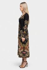 Printed Shirt Dress with Pockets — side view